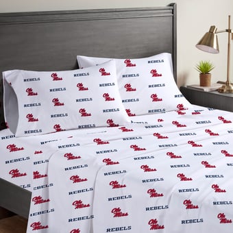 Pegasus Ole Miss Rebels Four-Piece Queen Sheet Set