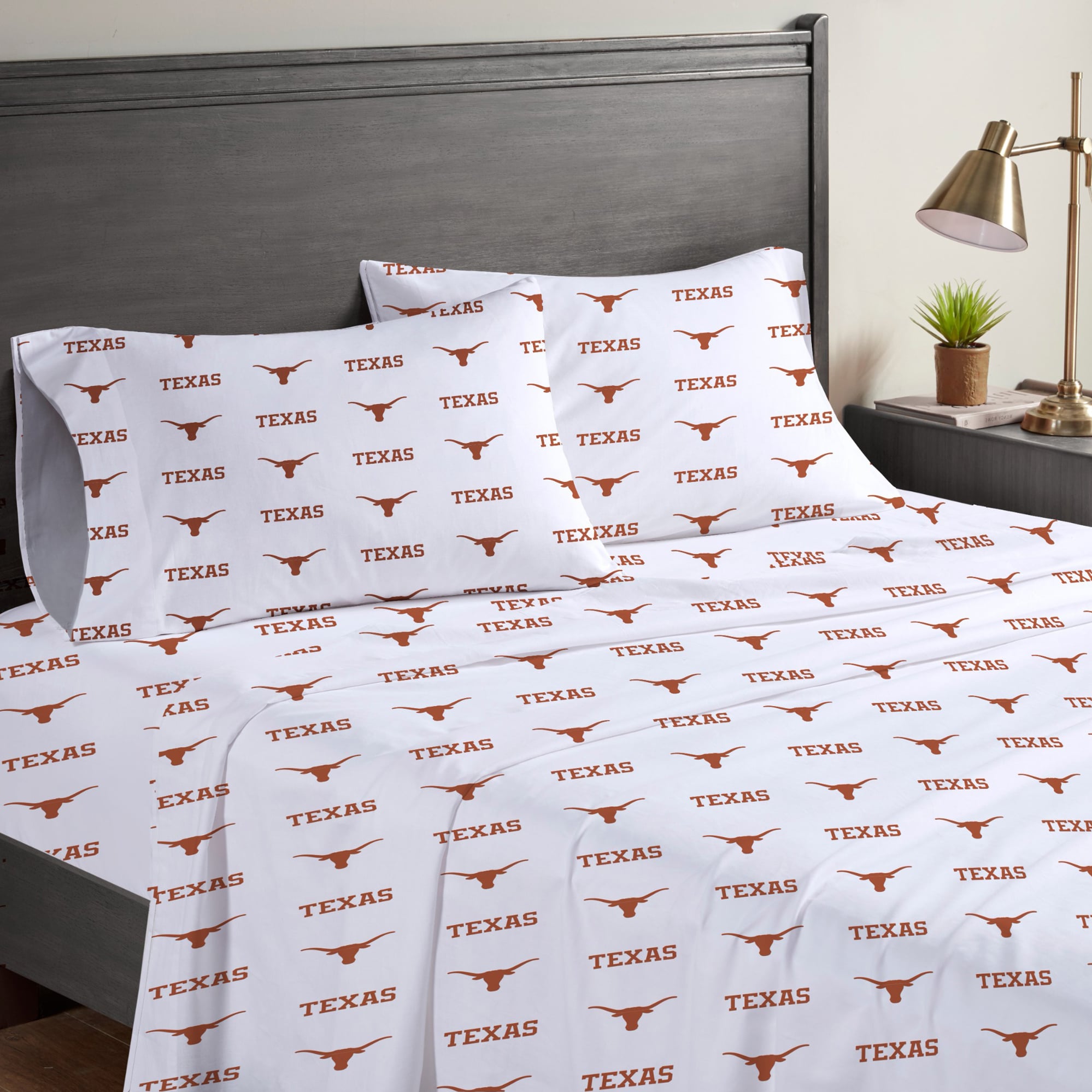 Pegasus Texas Longhorns Four-Piece Queen Sheet Set