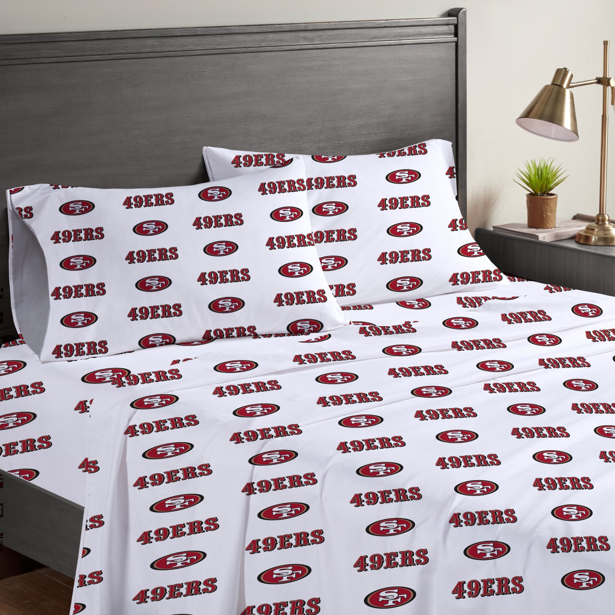 Pegasus San Francisco 49ers Four-Piece Queen Sheet Set