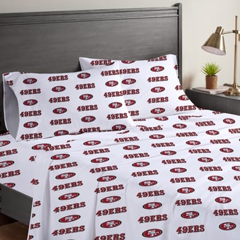 Pegasus San Francisco 49ers Four-Piece Queen Sheet Set