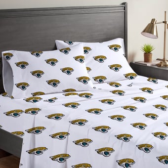 Pegasus Jacksonville Jaguars Four-Piece Queen Sheet Set