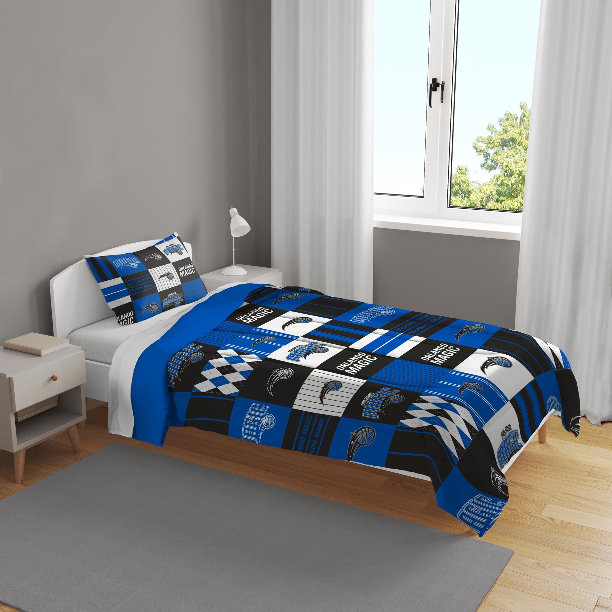 Pegasus Orlando Magic Patchwork Plaid Two-Piece Twin/Twin XL Bed in a Bag Set