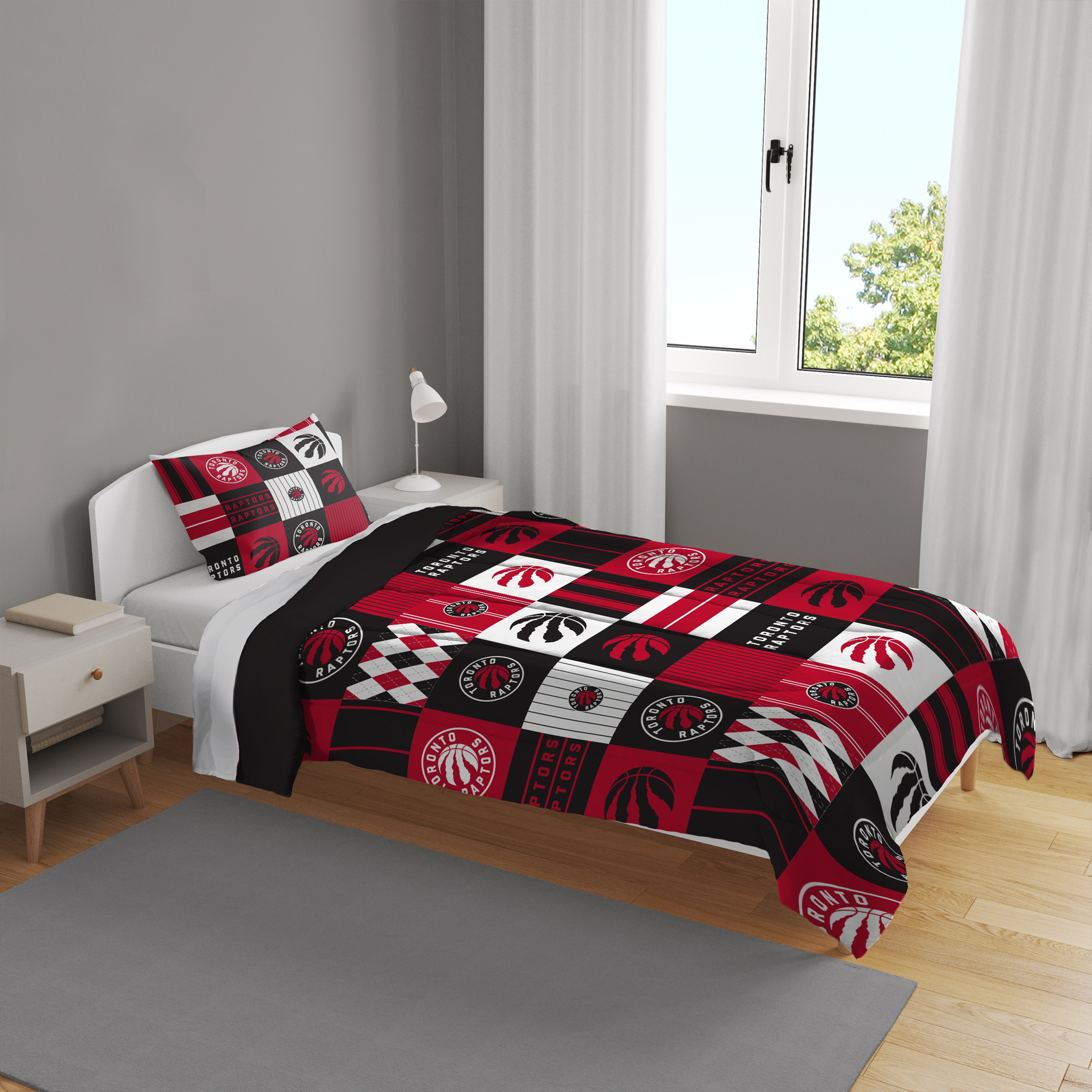 Pegasus Toronto Raptors Patchwork Plaid Two-Piece Twin/Twin XL Bed in a Bag Set