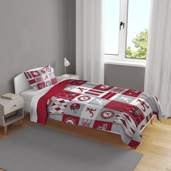 Pegasus Alabama Crimson Tide Patchwork Plaid Two-Piece Twin/Twin XL Bed in a Bag Set