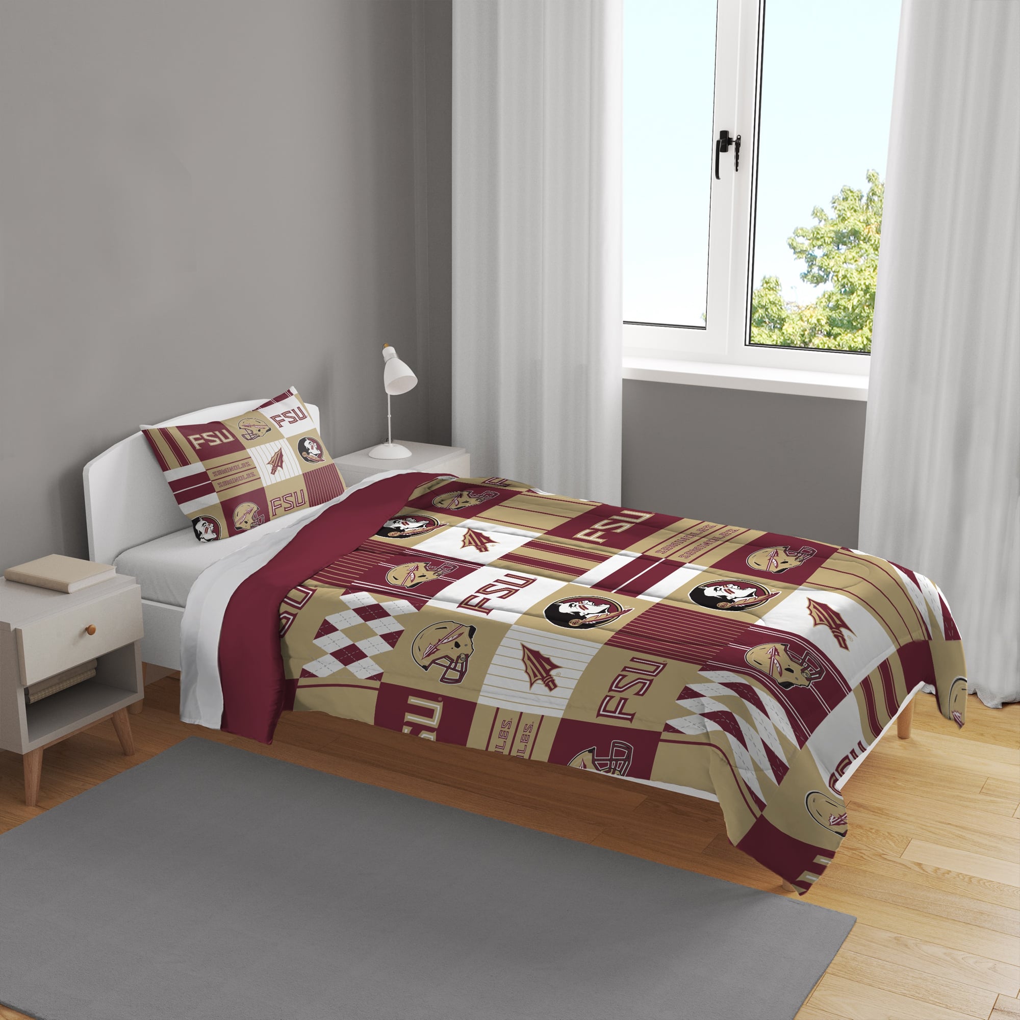 Pegasus Florida State Seminoles Patchwork Plaid Two-Piece Twin/Twin XL Bed in a Bag Set