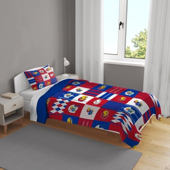 Pegasus Kansas Jayhawks Patchwork Plaid Two-Piece Twin/Twin XL Bed in a Bag Set