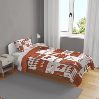 Pegasus Texas Longhorns Patchwork Plaid Two-Piece Twin/Twin XL Bed in a Bag Set