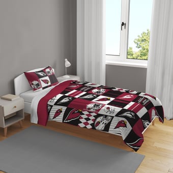 Pegasus Arizona Cardinals Patchwork Plaid Two-Piece Twin/Twin XL Bed in a Bag Set