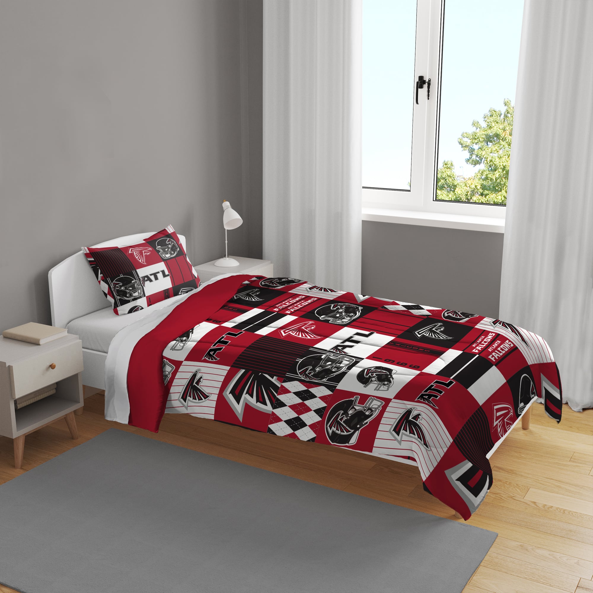 Pegasus Atlanta Falcons Patchwork Plaid Two-Piece Twin/Twin XL Bed in a Bag Set