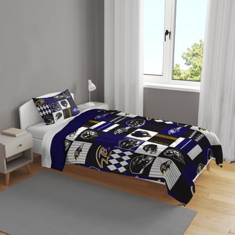 Pegasus Baltimore Ravens Patchwork Plaid Two-Piece Twin/Twin XL Bed in a Bag Set