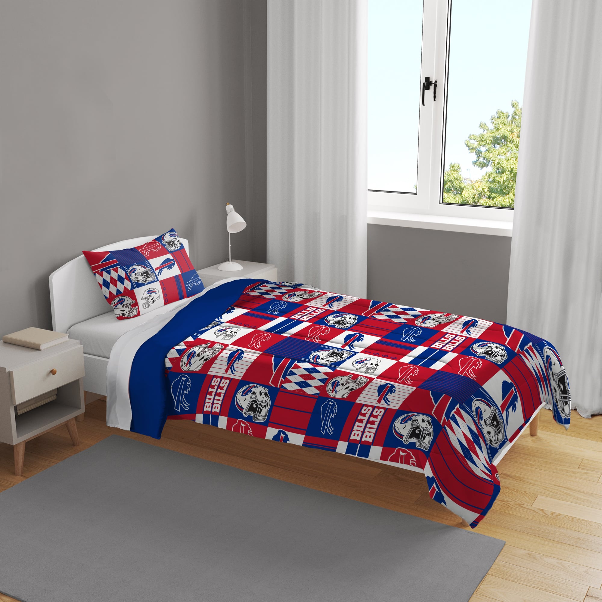 Pegasus Buffalo Bills Patchwork Plaid Two-Piece Twin/Twin XL Bed in a Bag Set
