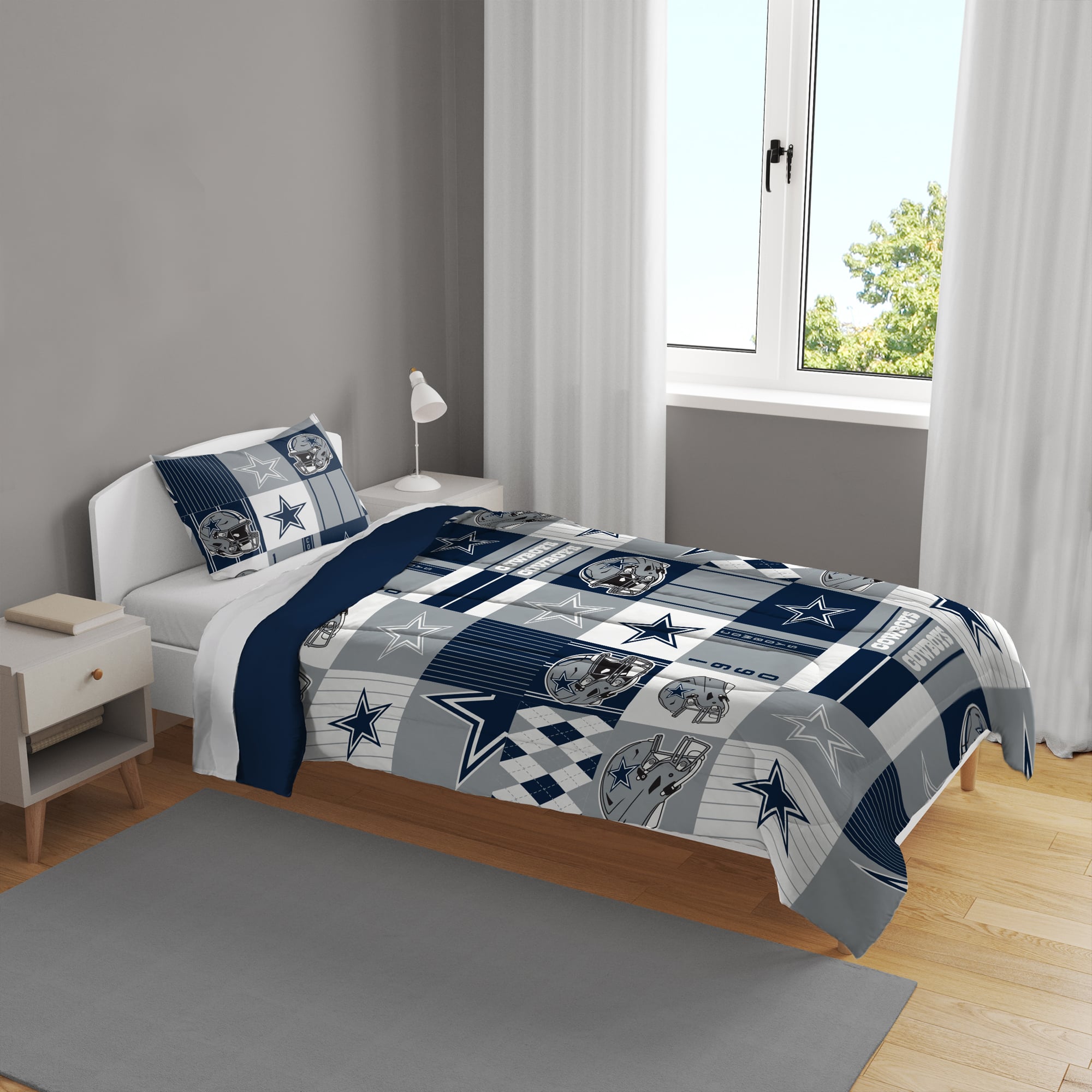 Pegasus Dallas Cowboys Patchwork Plaid Two-Piece Twin/Twin XL Bed in a Bag Set