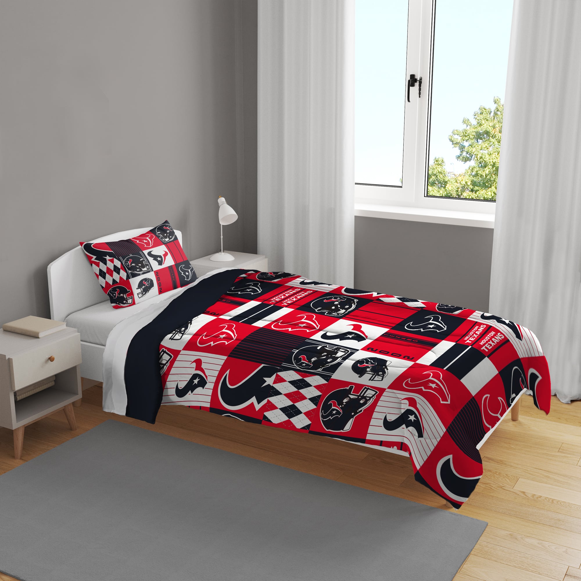 Pegasus Houston Texans Patchwork Plaid Two-Piece Twin/Twin XL Bed in a Bag Set