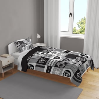 Pegasus Las Vegas Raiders Patchwork Plaid Two-Piece Twin/Twin XL Bed in a Bag Set