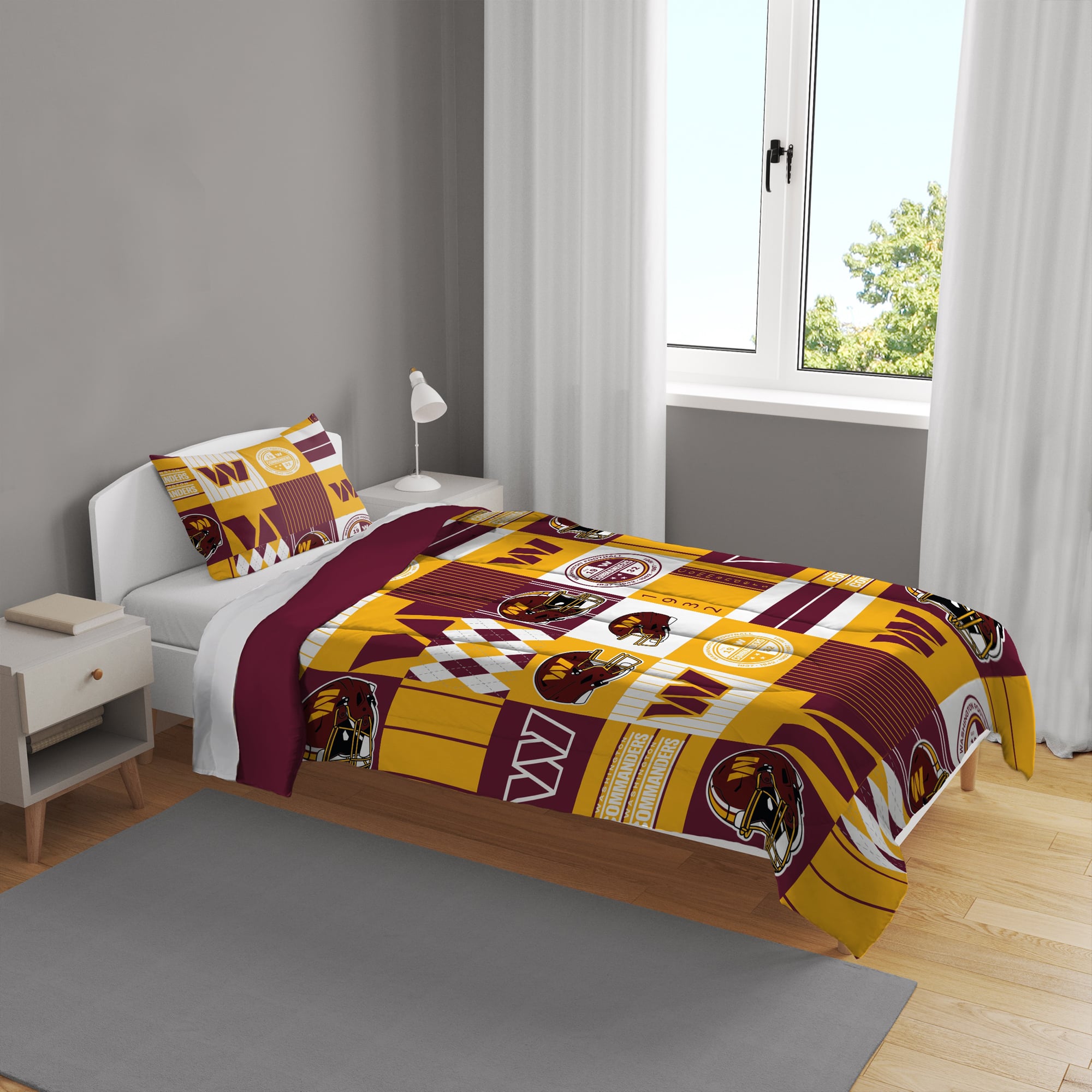 Pegasus Washington Commanders Patchwork Plaid Two-Piece Twin/Twin XL Bed in a Bag Set