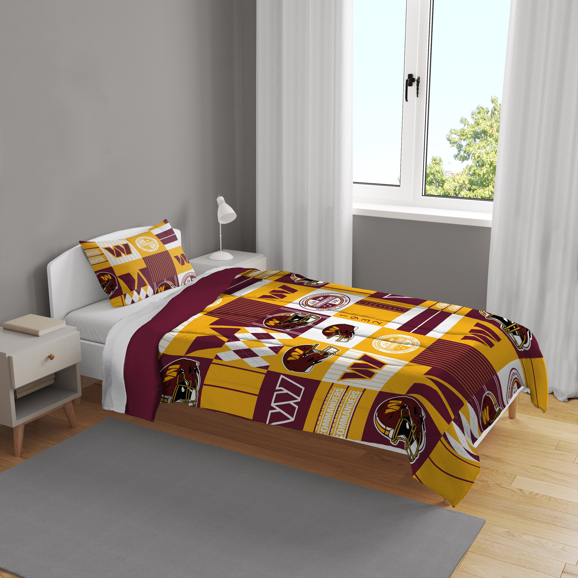Pegasus Washington Commanders Patchwork Plaid Two-Piece Twin/Twin XL Bed in a Bag Set