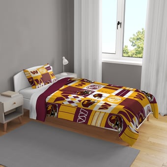 Pegasus Washington Commanders Patchwork Plaid Two-Piece Twin/Twin XL Bed in a Bag Set
