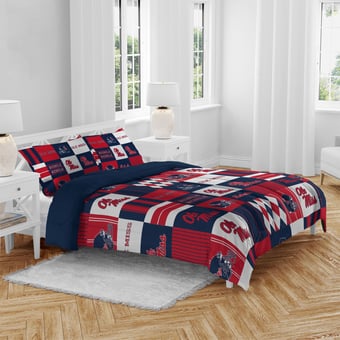 Pegasus Ole Miss Rebels Patchwork Plaid Three-Piece Full/Queen Bed in a Bag Set