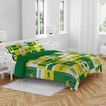Pegasus Oregon Ducks Patchwork Plaid Three-Piece Full/Queen Bed in a Bag Set