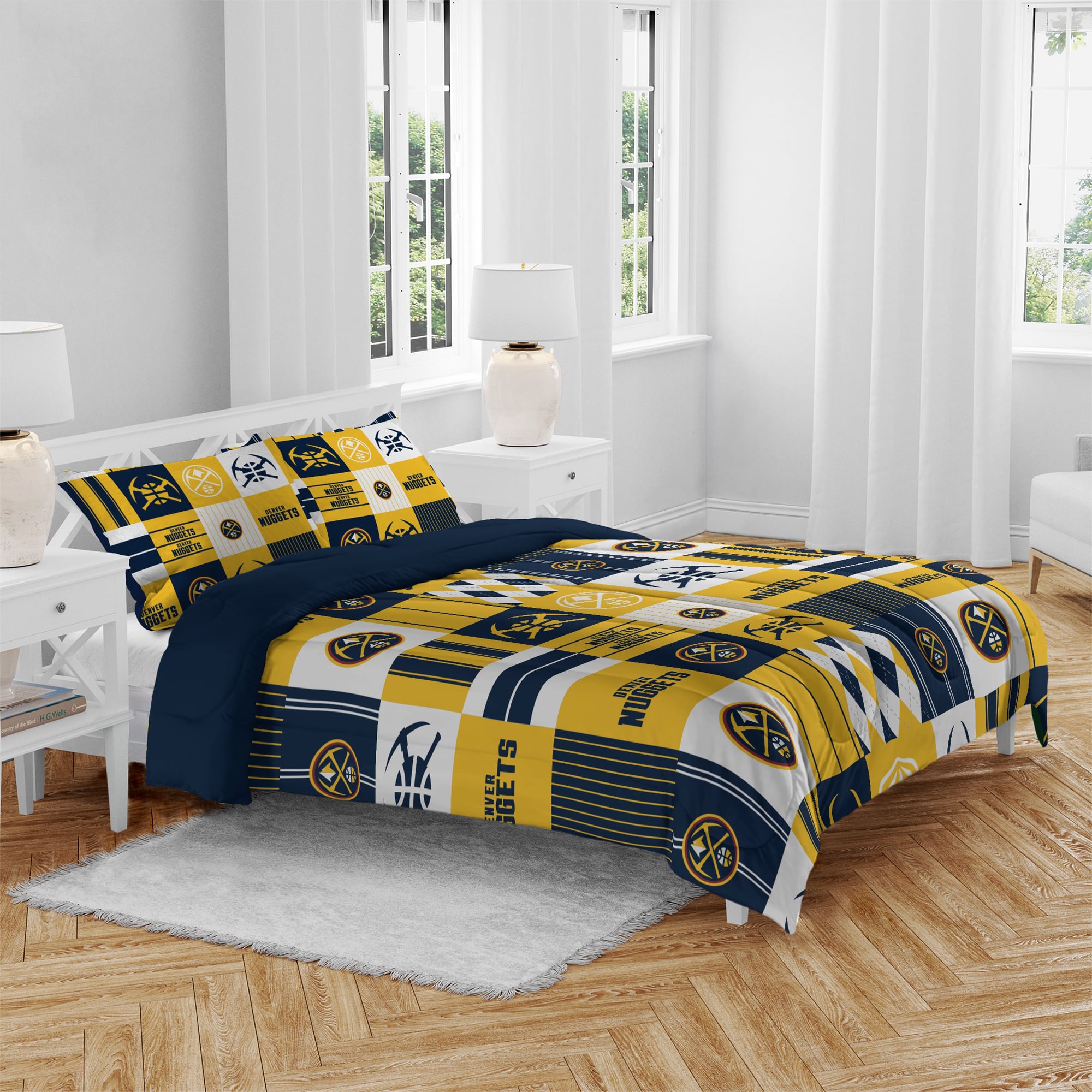 Pegasus Denver Nuggets Patchwork Plaid Three-Piece Full/Queen Bed in a Bag Set