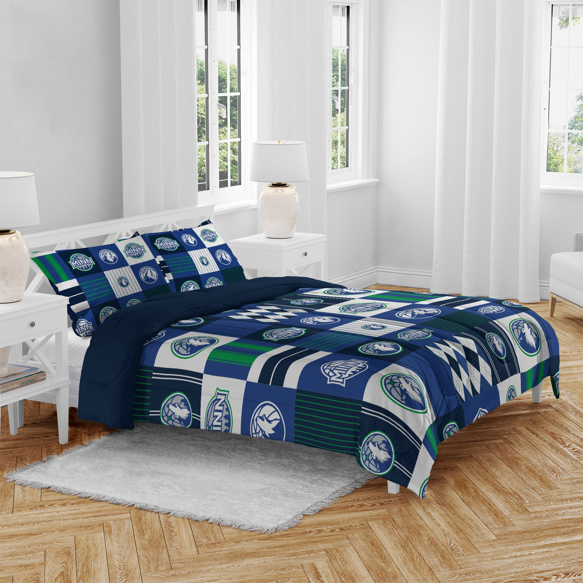 Pegasus Minnesota Timberwolves Patchwork Plaid Three-Piece Full/Queen Bed in a Bag Set