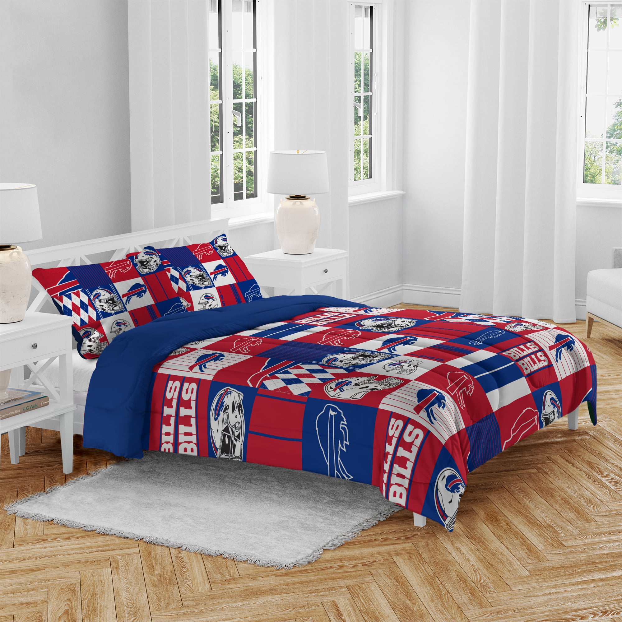 Pegasus Buffalo Bills Patchwork Plaid Three-Piece Full/Queen Bed in a Bag Set