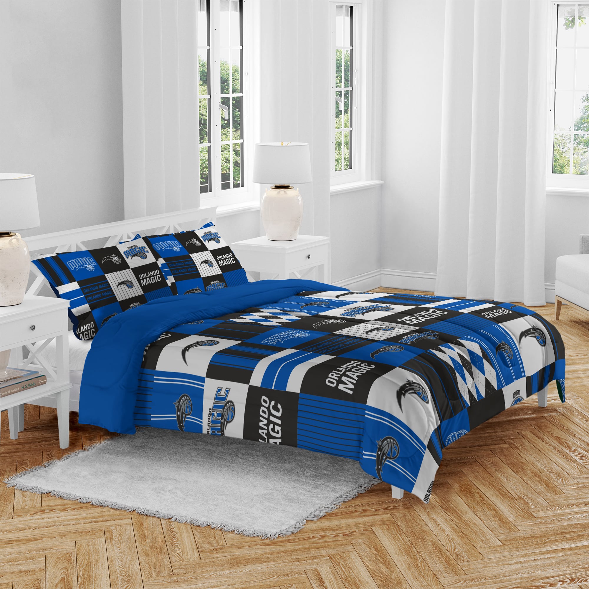 Pegasus Orlando Magic Patchwork Plaid Three-Piece Full/Queen Bed in a Bag Set