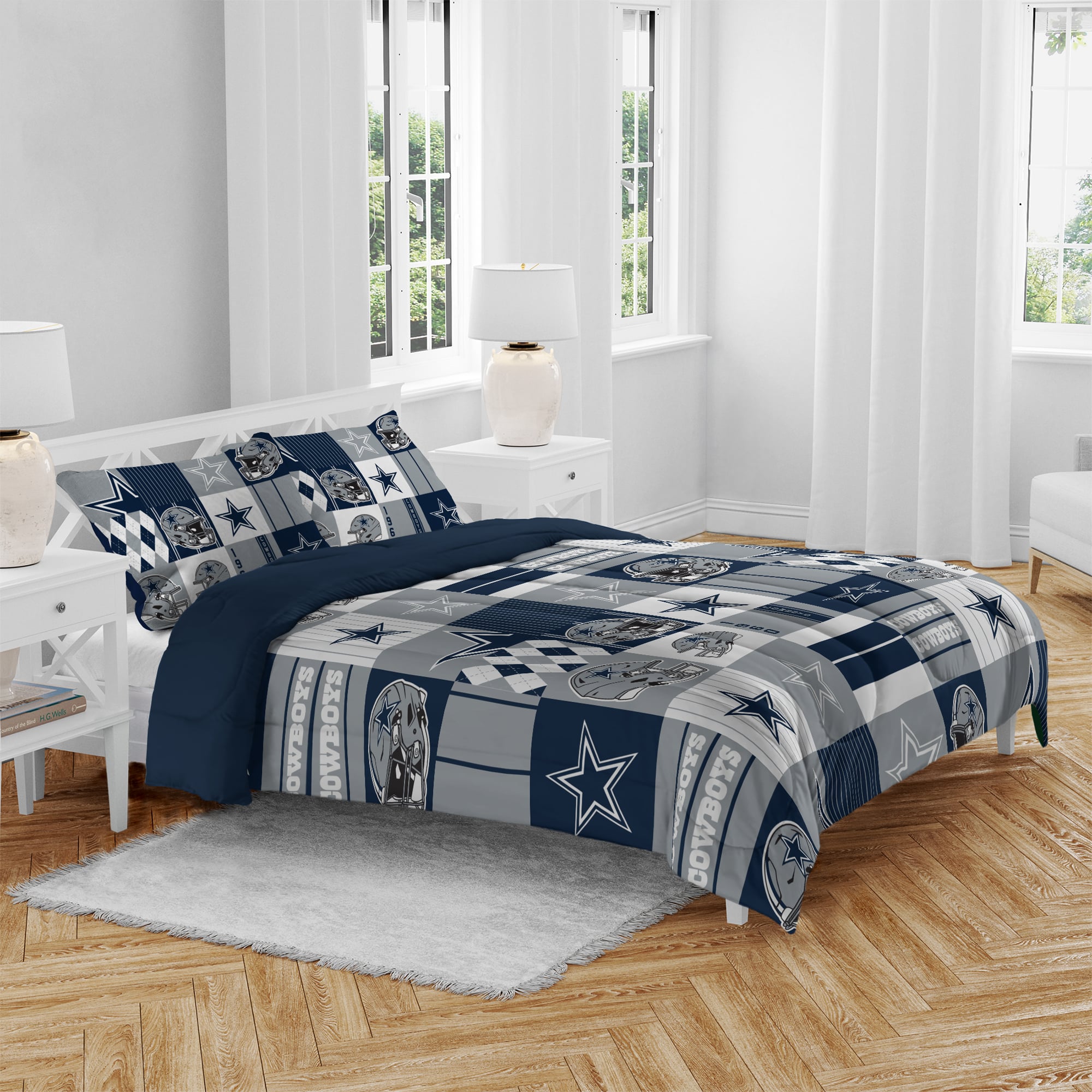 Pegasus Dallas Cowboys Patchwork Plaid Three-Piece Full/Queen Bed in a Bag Set