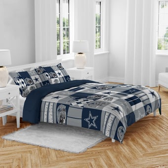 Pegasus Dallas Cowboys Patchwork Plaid Three-Piece Full/Queen Bed in a Bag Set