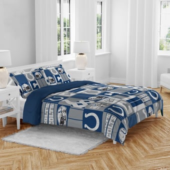 Pegasus Indianapolis Colts Patchwork Plaid Three-Piece Full/Queen Bed in a Bag Set