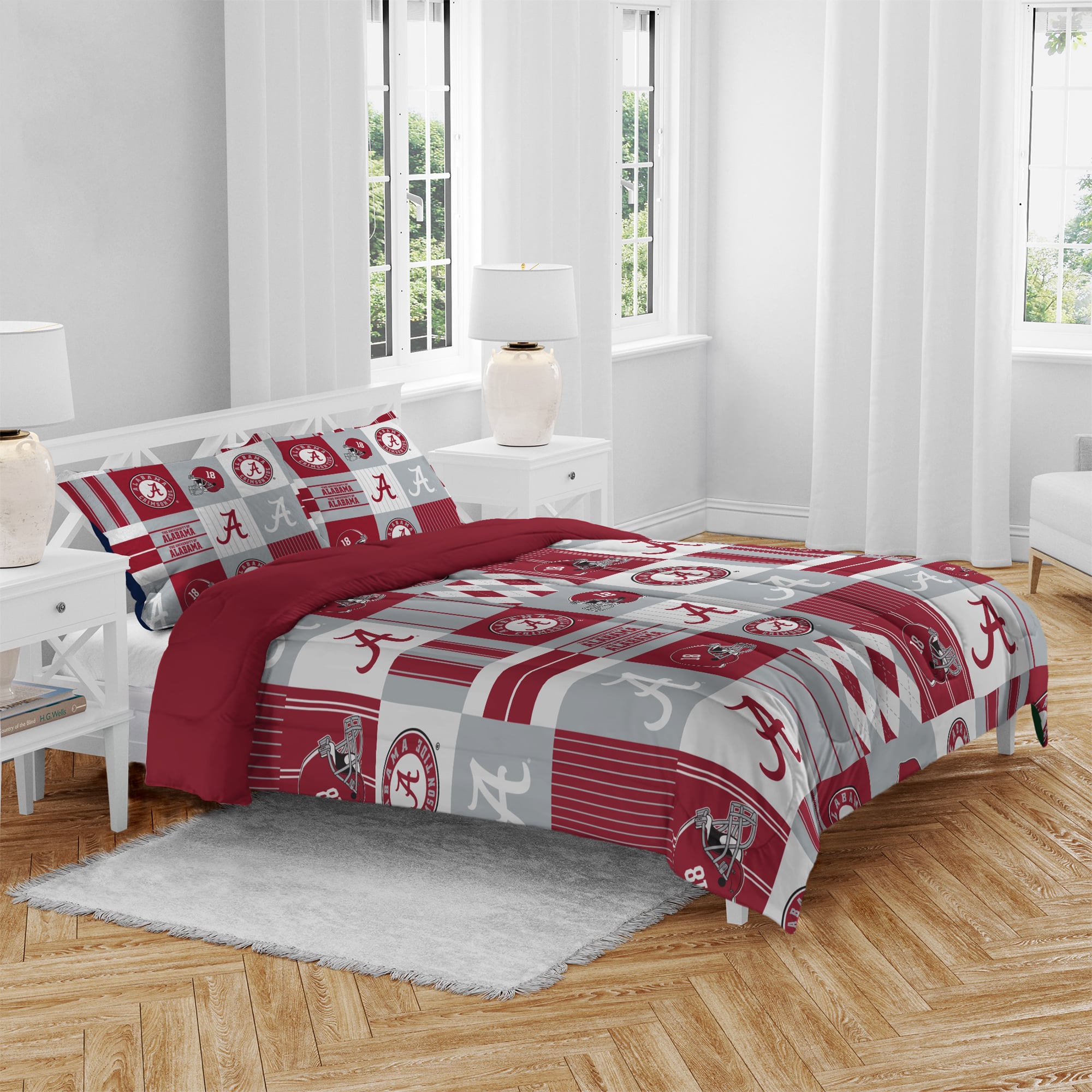 Pegasus Alabama Crimson Tide Patchwork Plaid Three-Piece Full/Queen Bed in a Bag Set