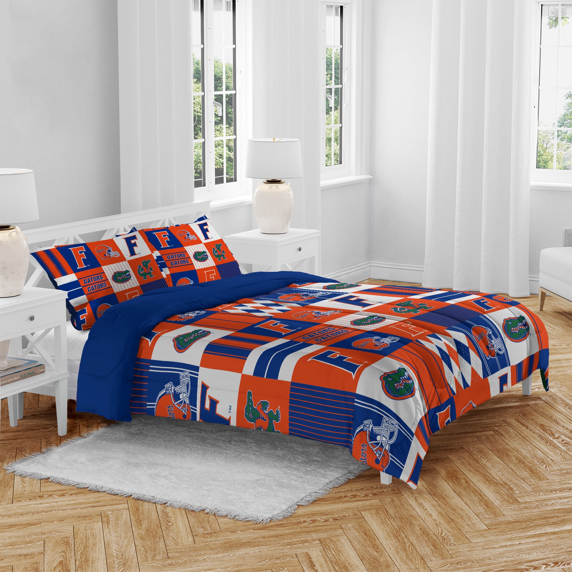 Pegasus Florida Gators Patchwork Plaid Three-Piece Full/Queen Bed in a Bag Set