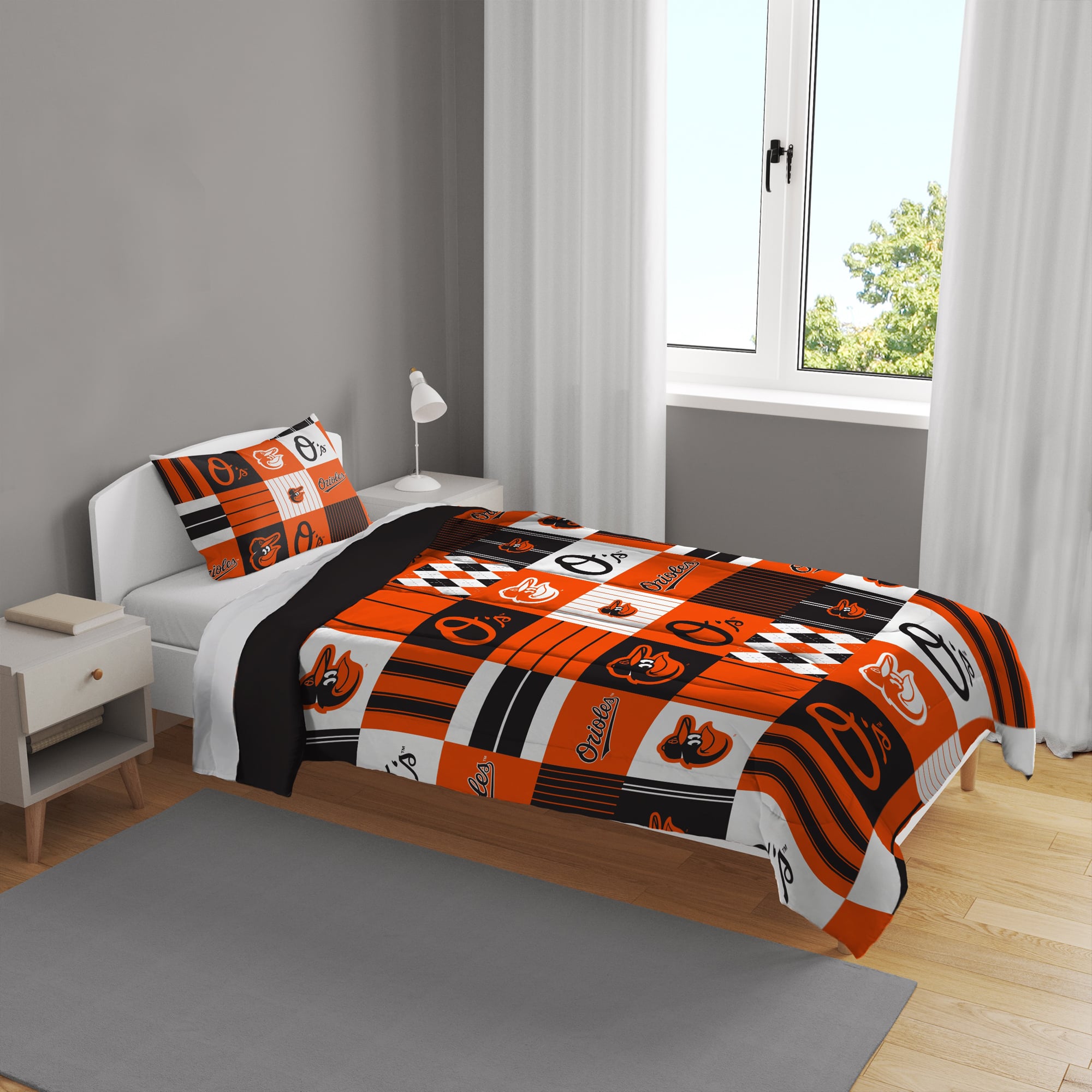 Pegasus Baltimore Orioles Patchwork Plaid Two-Piece Twin/Twin XL Bed in a Bag Set
