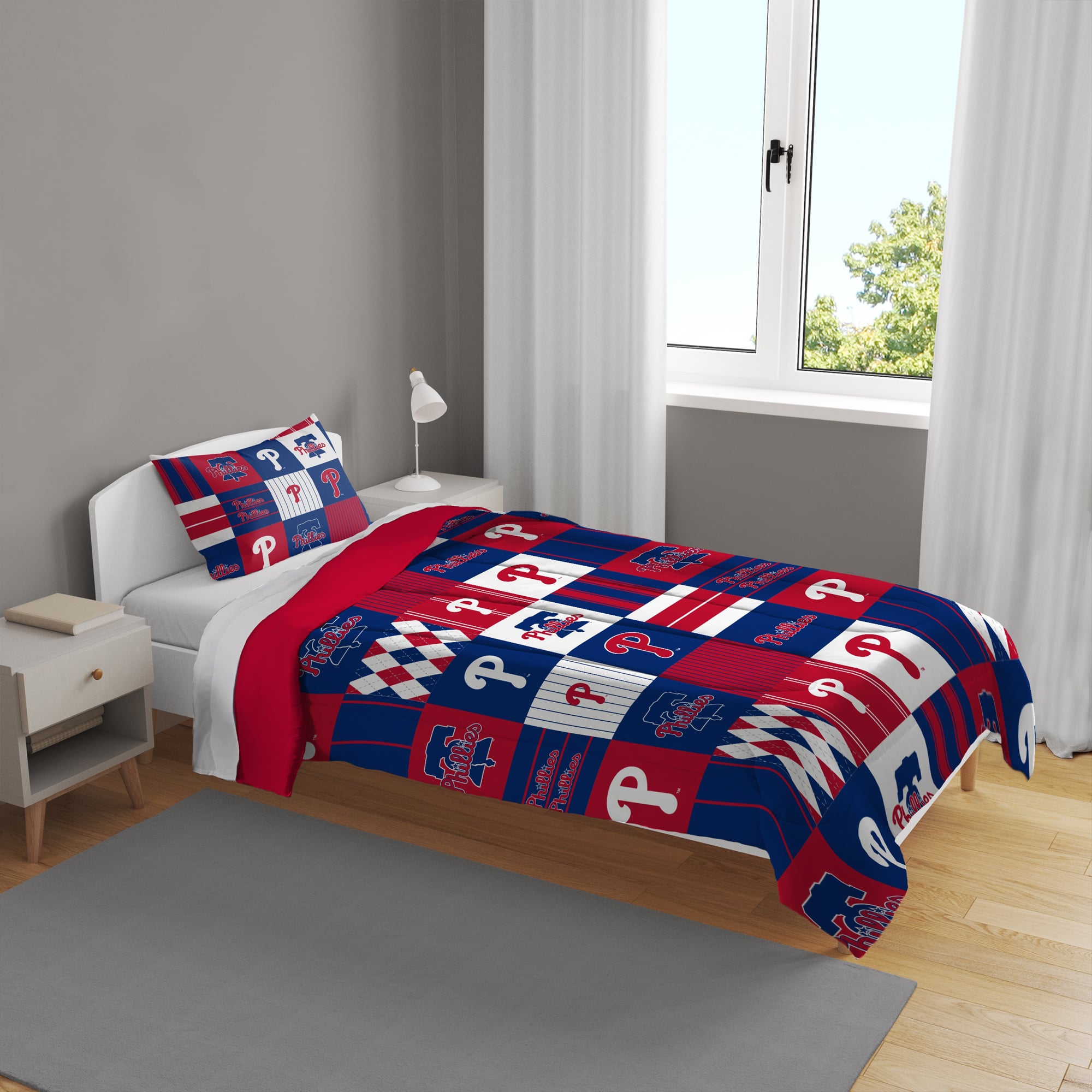 Pegasus Philadelphia Phillies Patchwork Plaid Two-Piece Twin/Twin XL Bed in a Bag Set