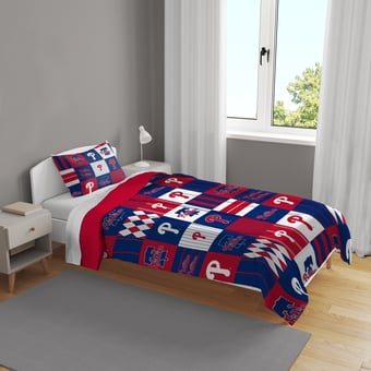 Pegasus Philadelphia Phillies Patchwork Plaid Two-Piece Twin/Twin XL Bed in a Bag Set