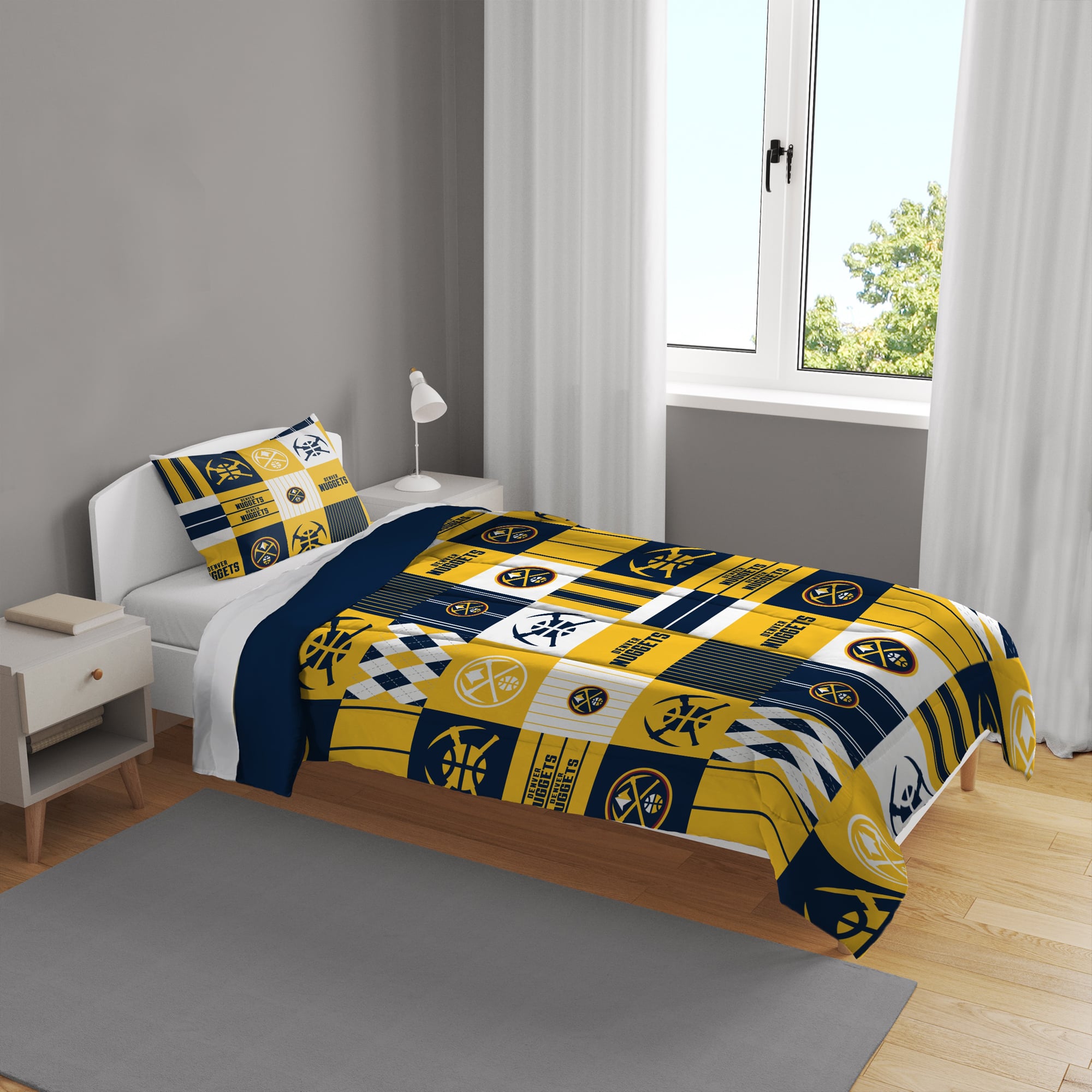 Pegasus Denver Nuggets Patchwork Plaid Two-Piece Twin/Twin XL Bed in a Bag Set