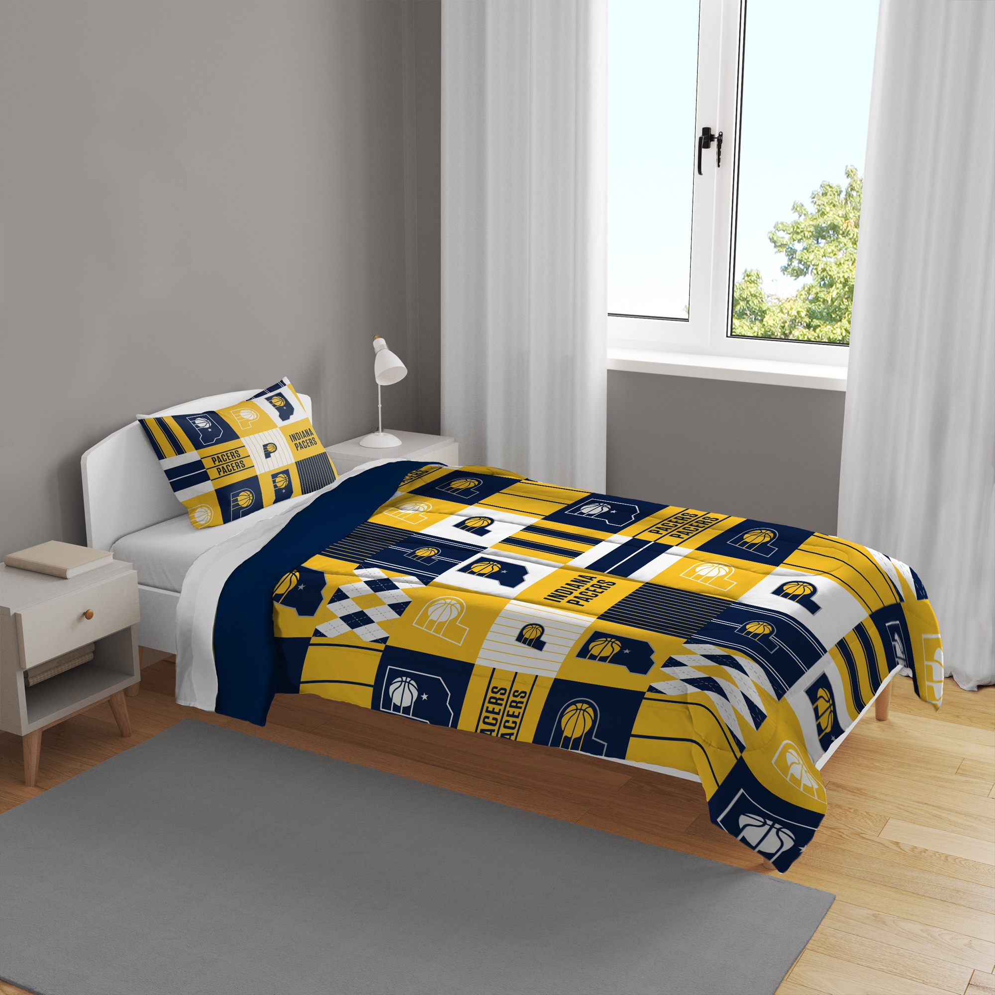 Pegasus Indiana Pacers Patchwork Plaid Two-Piece Twin/Twin XL Bed in a Bag Set