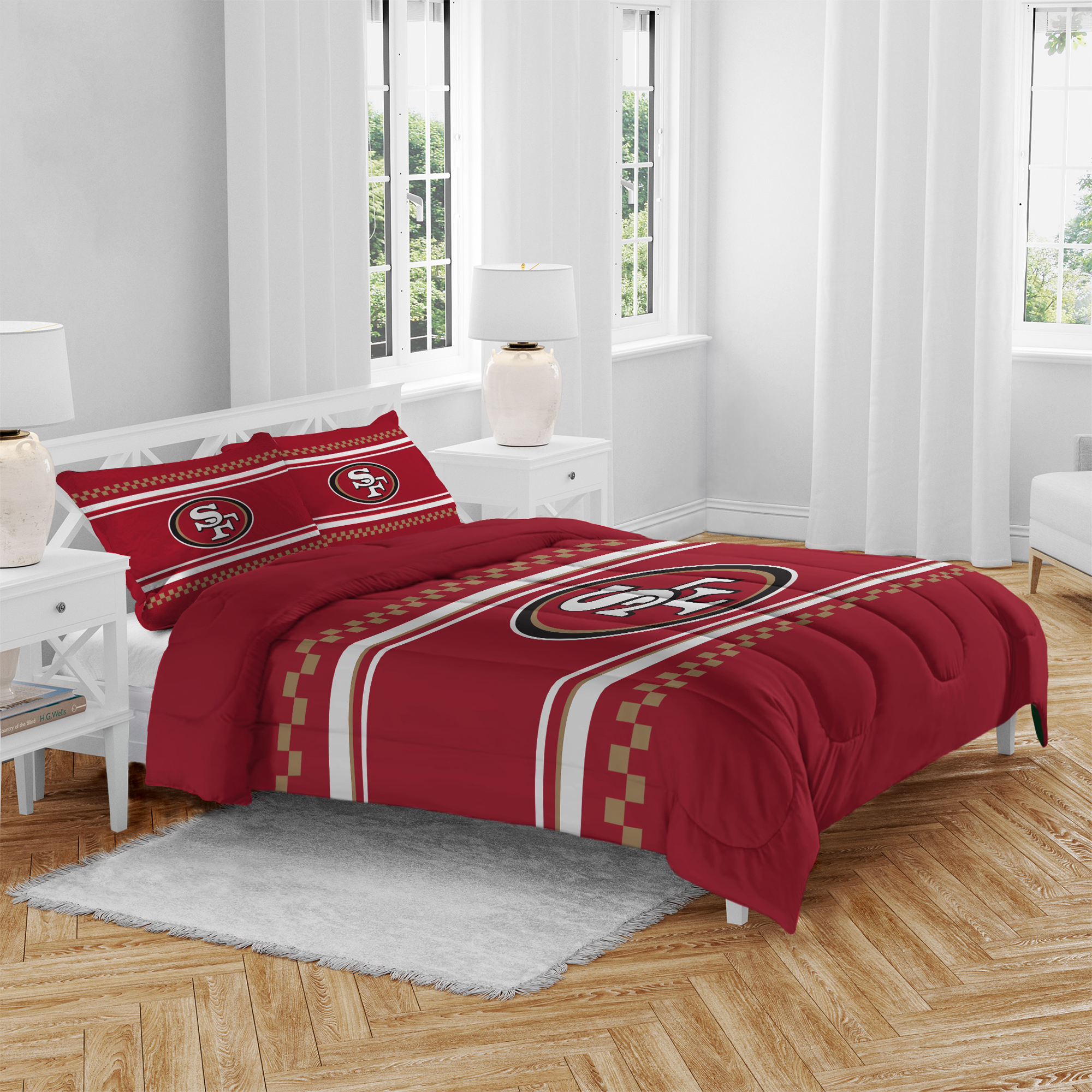 Pegasus San Francisco 49ers Checkered Dash Three-Piece Full/Queen Bed in a Bag Set