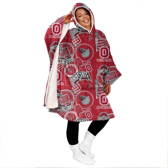 "Pegasus Ohio State Buckeyes Mashup 50"" x 70"" Bloncho Sherpa Fan Cape"