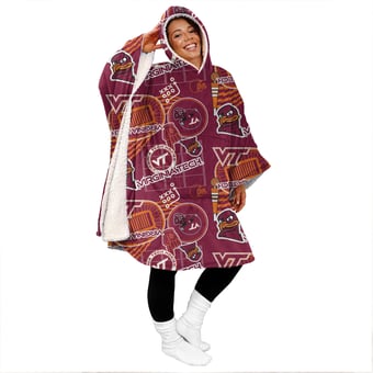 "Pegasus Virginia Tech Hokies Mashup 50"" x 70"" Bloncho Sherpa Fan Cape"