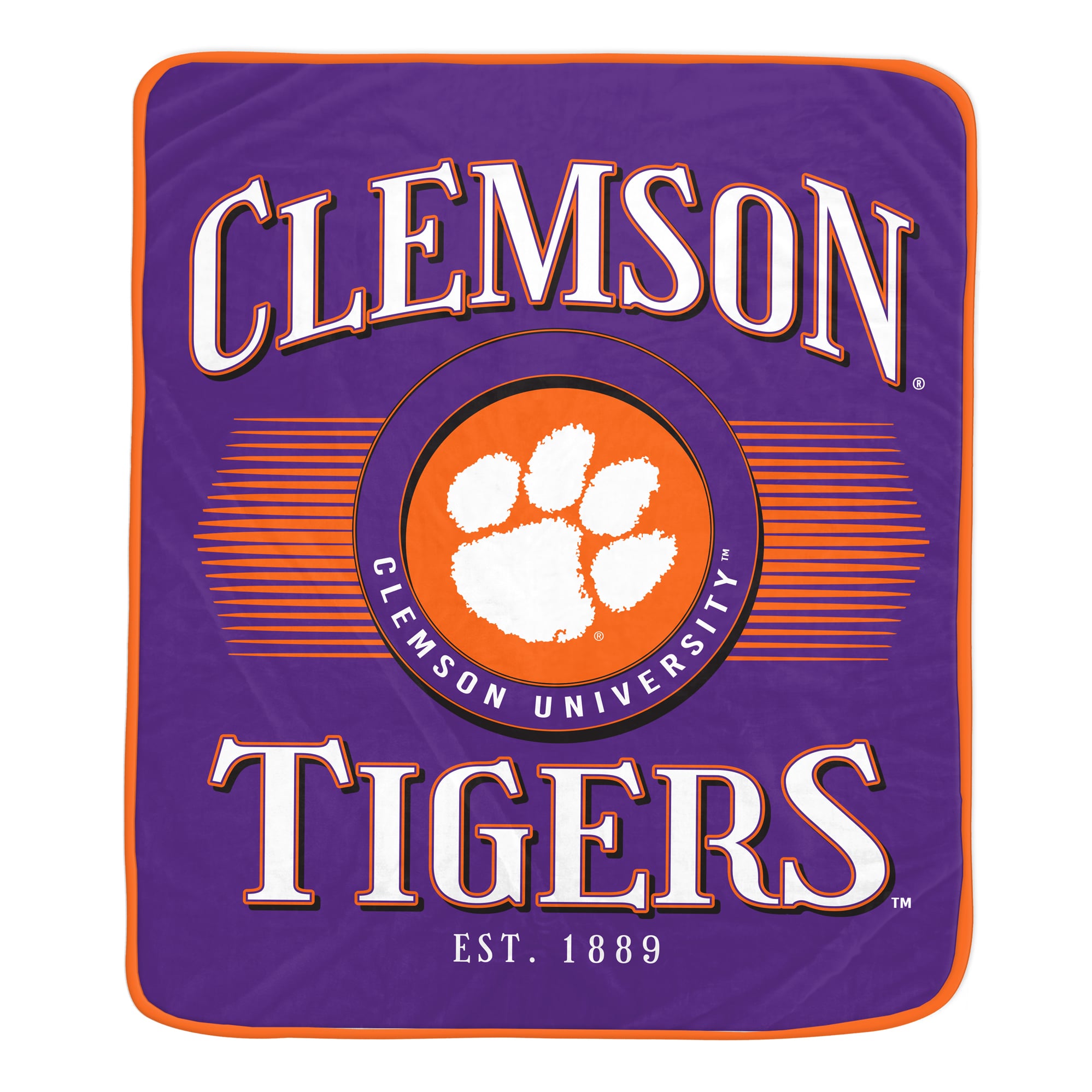 Pegasus Clemson Tigers Spotlight Arch 60" x 70" Ultra Soft Throw Blanket