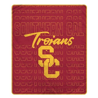 "Pegasus USC Trojans Echo Script Fade 50"" x 60"" Ultra Soft Throw Blanket"