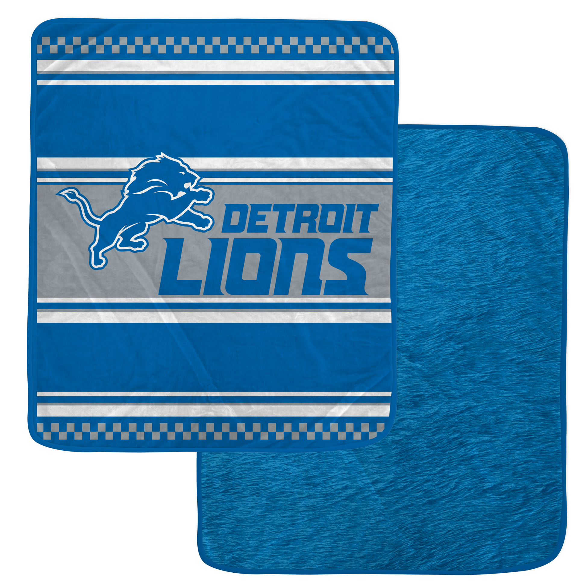 Pegasus Detroit Lions 60" x 70" Checkered Dash Faux Fur Blanket