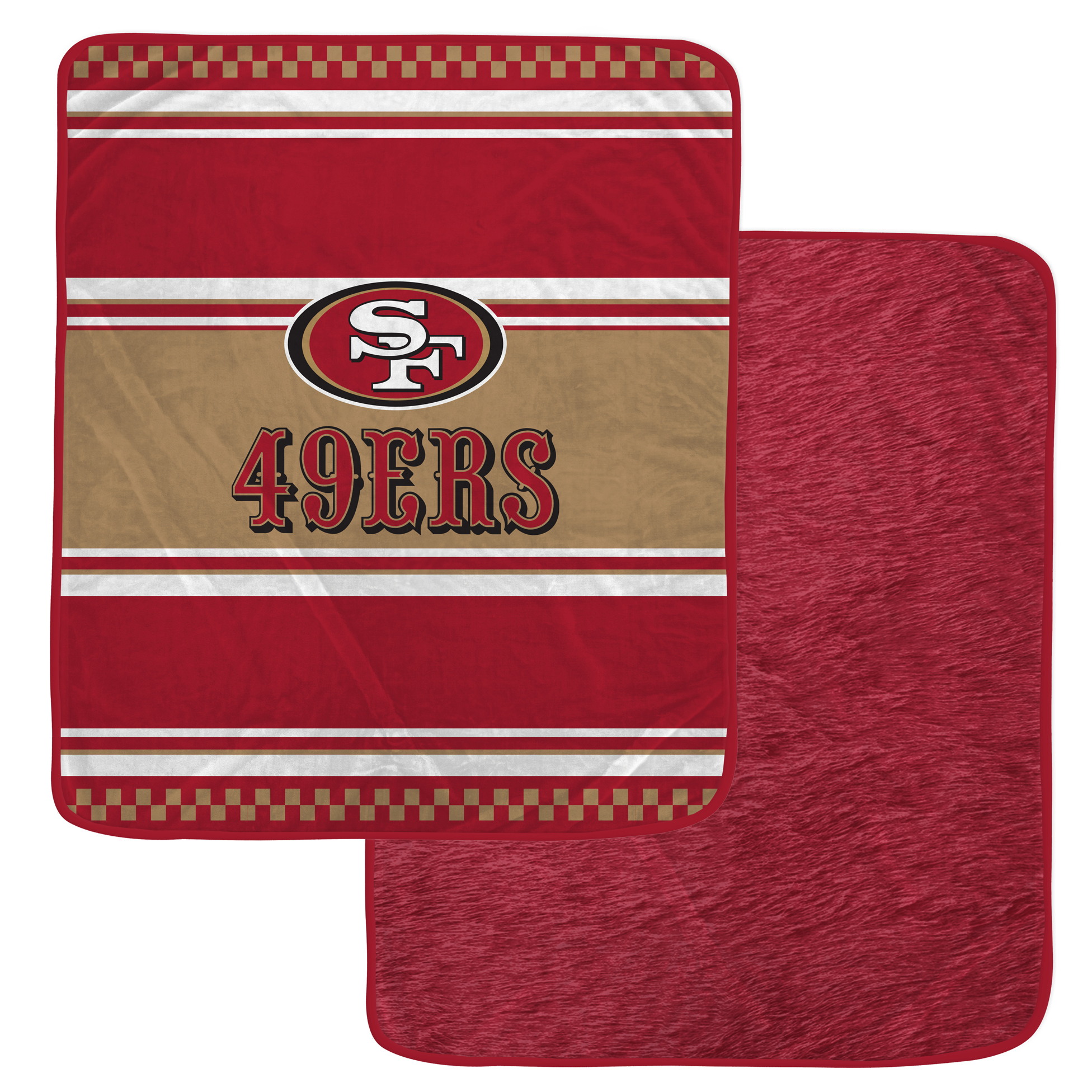 Pegasus San Francisco 49ers 60" x 70" Checkered Dash Faux Fur Blanket