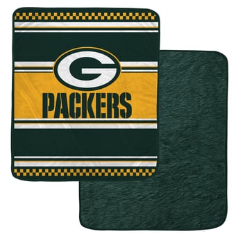 "Pegasus Green Bay Packers 60"" x 70"" Checkered Dash Faux Fur Blanket"