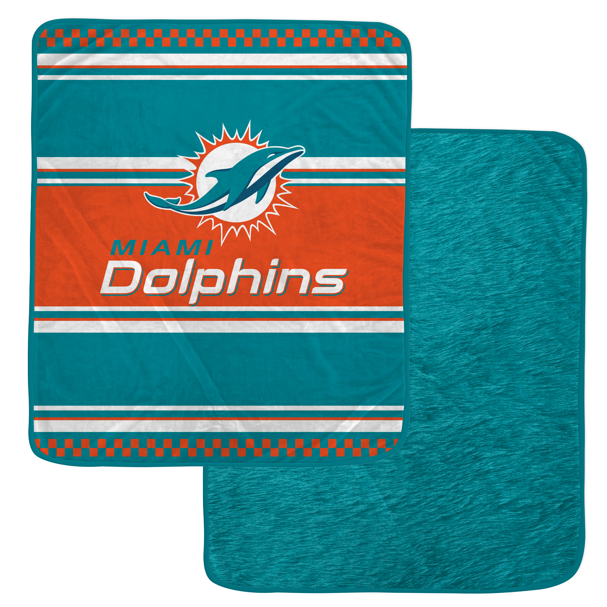Pegasus Miami Dolphins 60" x 70" Checkered Dash Faux Fur Blanket