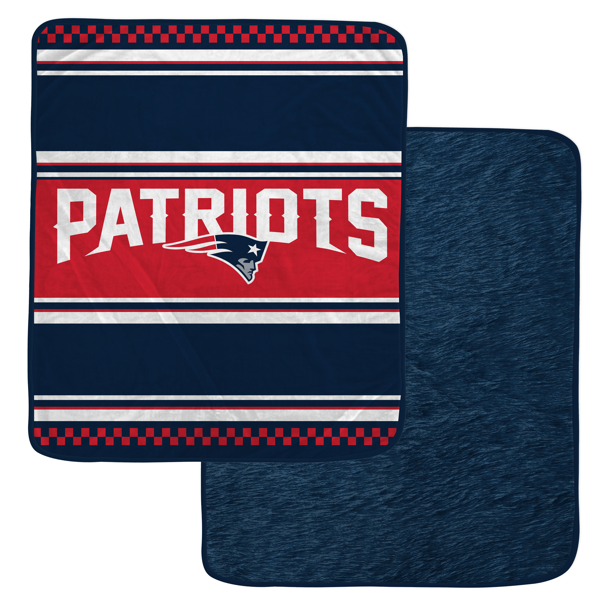 Pegasus New England Patriots 60" x 70" Checkered Dash Faux Fur Blanket