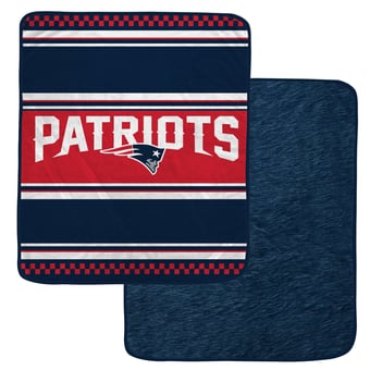 "Pegasus New England Patriots 60"" x 70"" Checkered Dash Faux Fur Blanket"