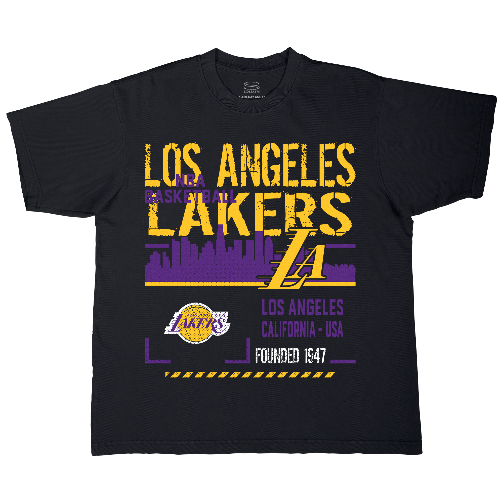 Unisex Stadium Essentials  Black Los Angeles Lakers Hideout Boxy T-Shirt