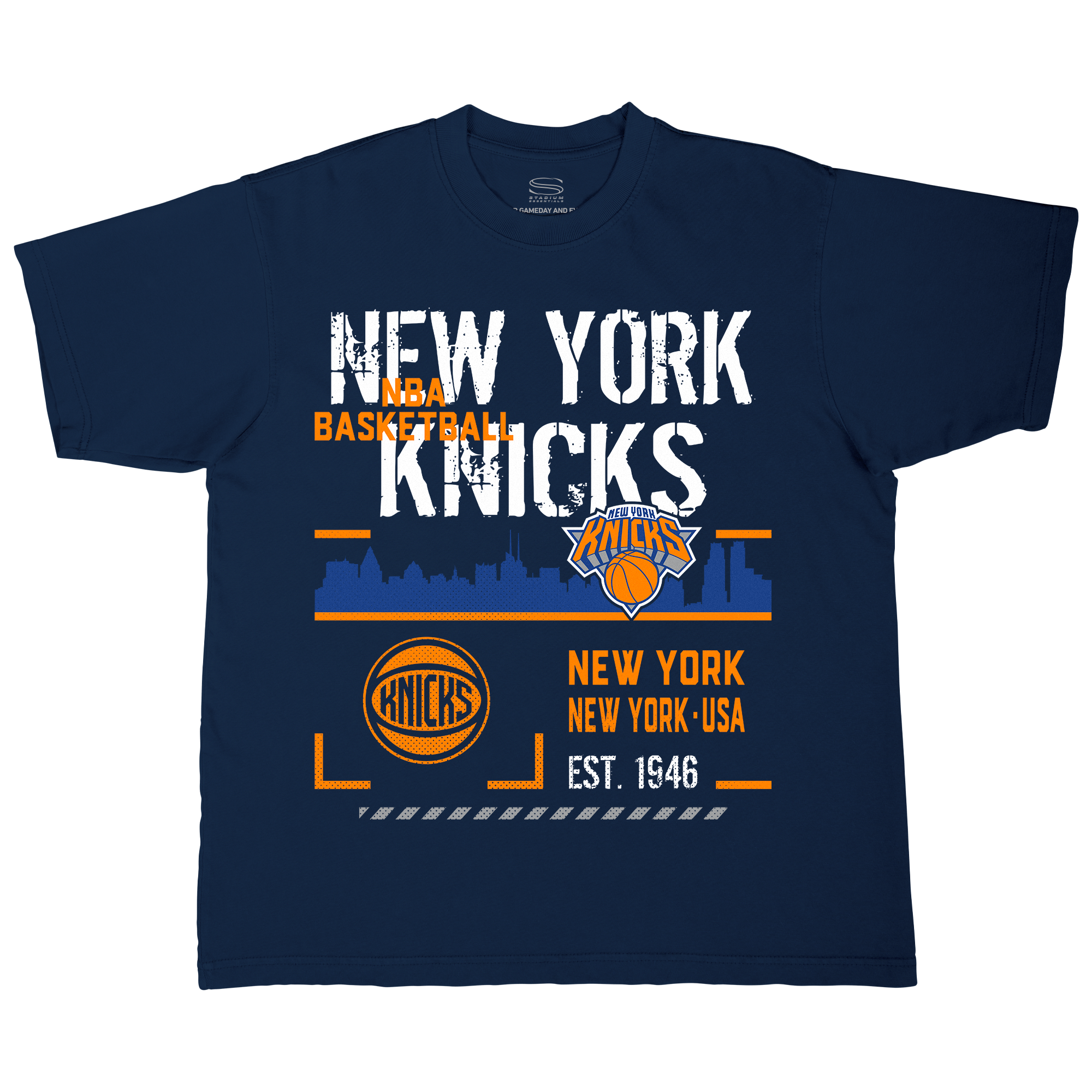 Unisex Stadium Essentials Navy New York Knicks Hideout Boxy T-Shirt